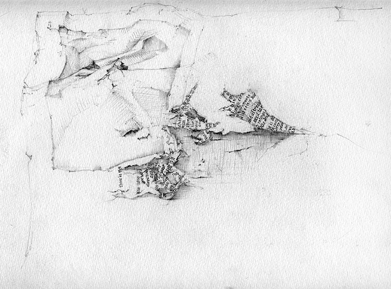 newspaper fragment drawing