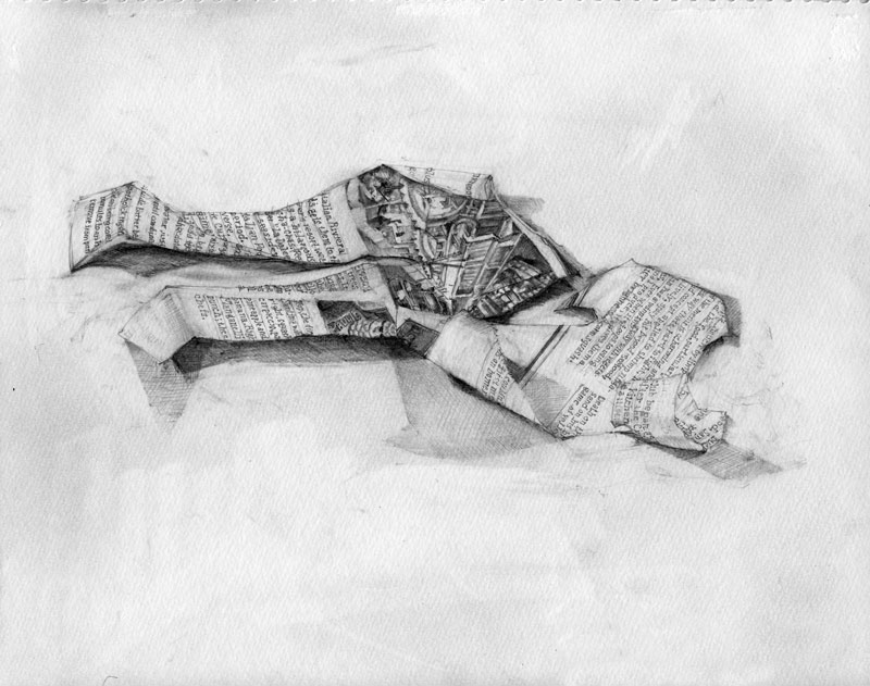 newspaper clothes drawing