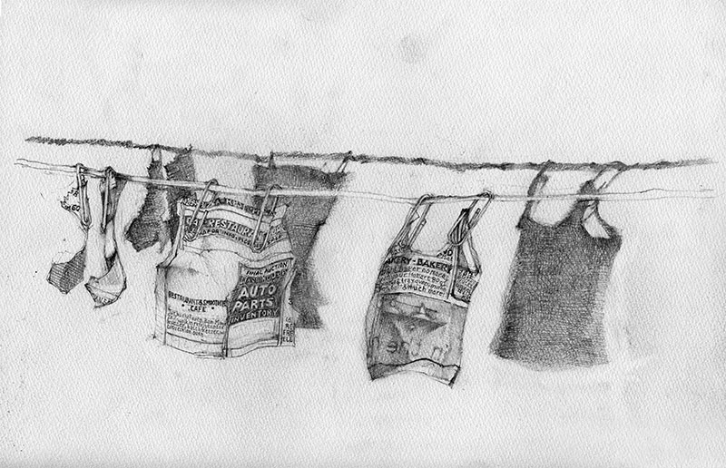 newspaper clothes drawing