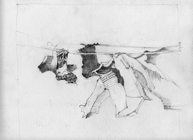 newspaper clothes drawing