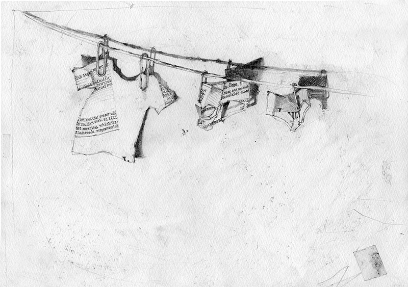 newspaper clothes drawing